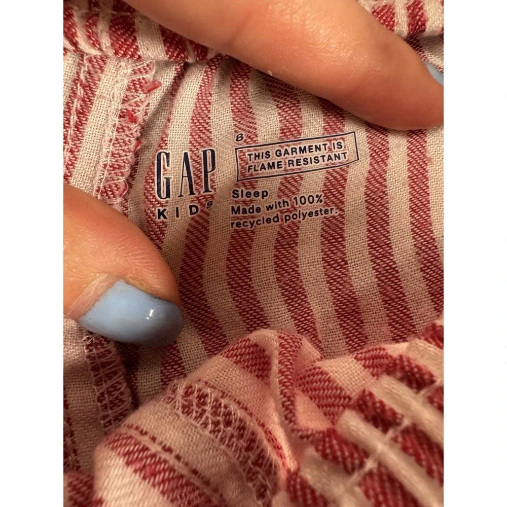 Gap Kids Size 8 Red & White Striped Pajama Set